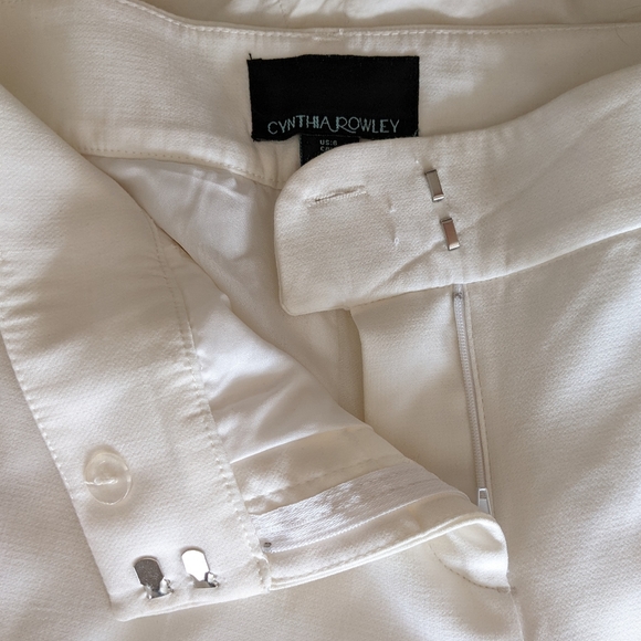 Cynthia Rowley white pleated wide legs pants - Picture 3 of 9